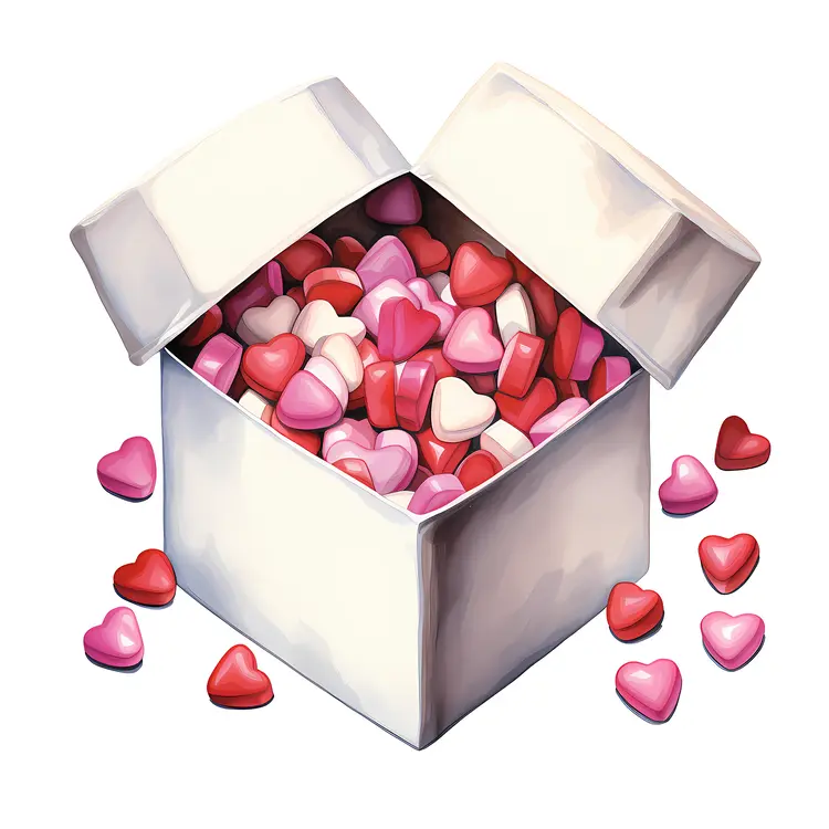 Box of Heart-shaped Candies