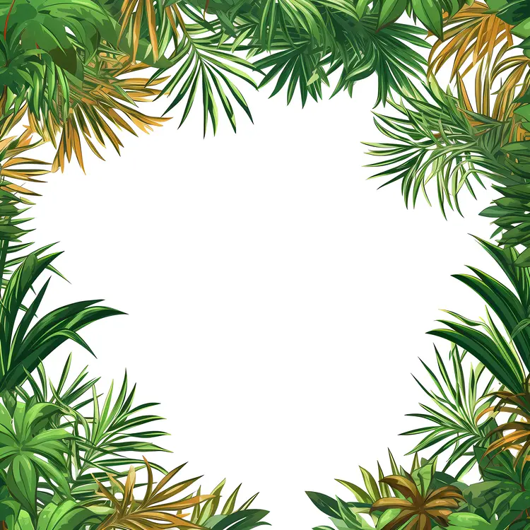 Tropical Leaves Frame with Greenery