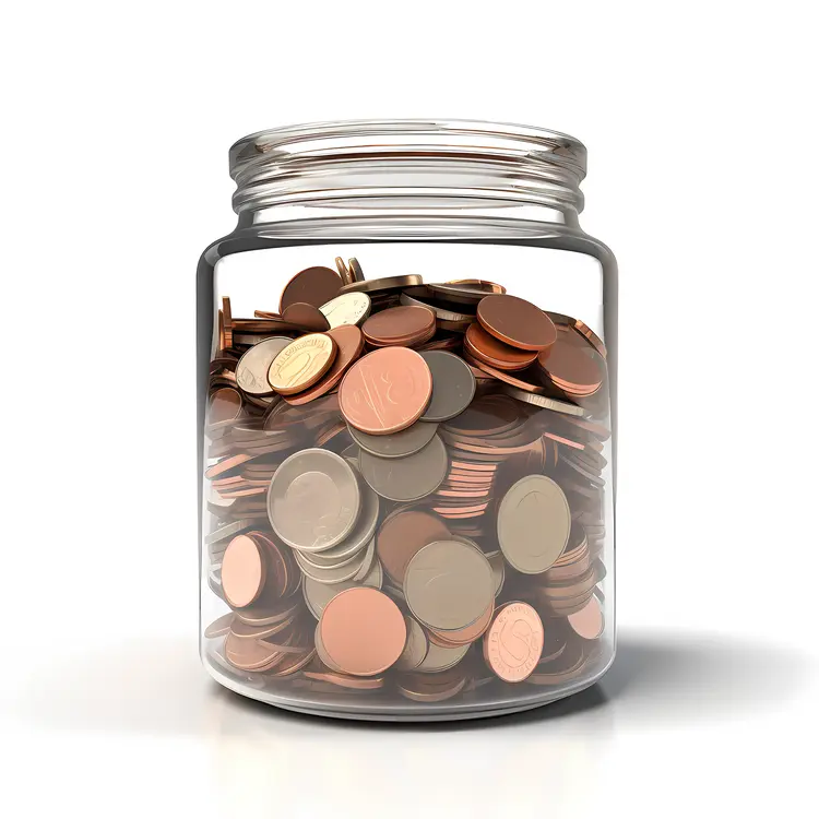 Glass Jar with Coins