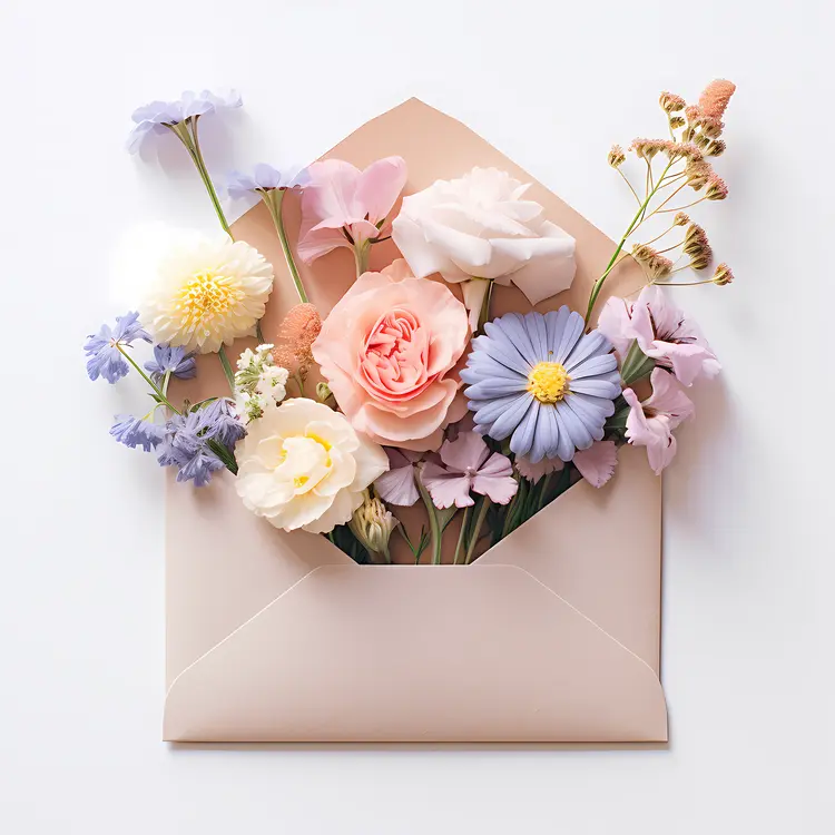 Delicate Floral Envelope Illustration