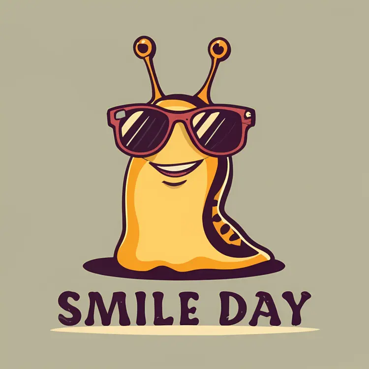 Cool Snail with Sunglasses for Smile Day