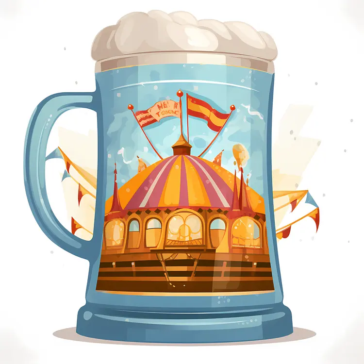 Decorative Beer Mug with Froth