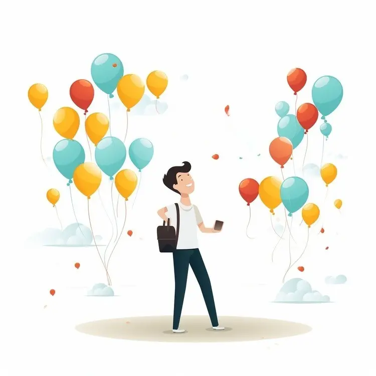 Person with Balloons