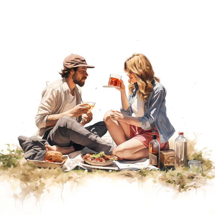 Picnic with Food and Drinks