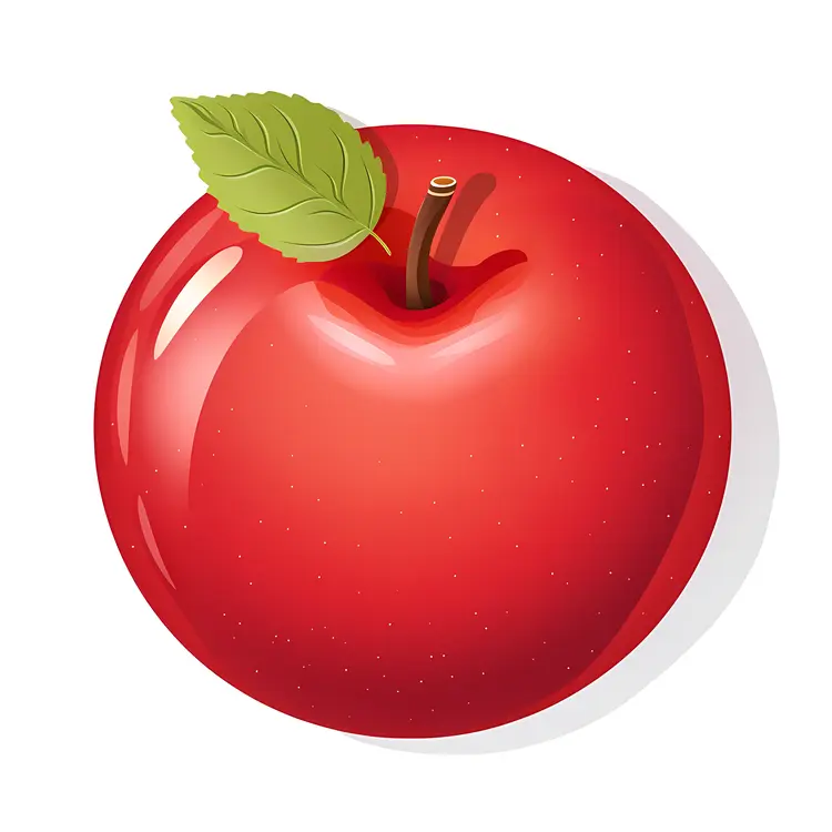 Shiny Red Apple Illustration