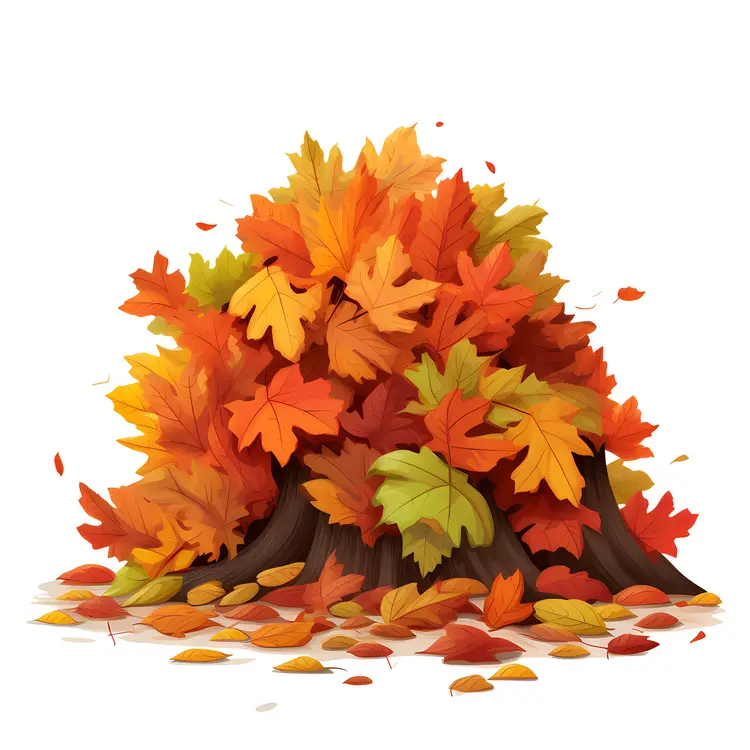 Small Pile of Autumn Leaves