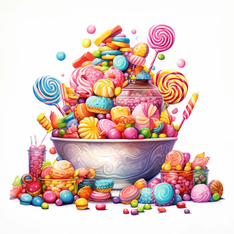 Colorful Candies in a Bowl