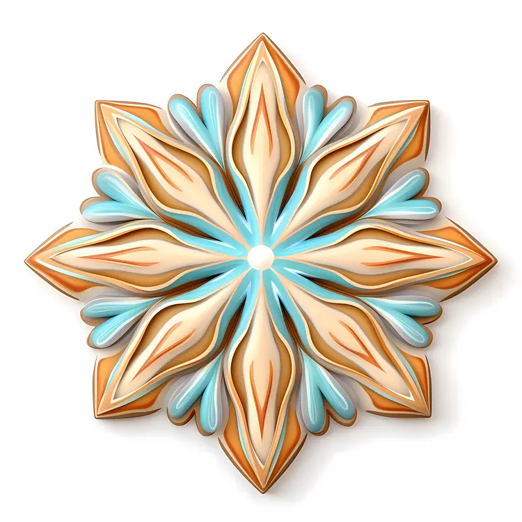 Blue and Gold Decorated Cookie