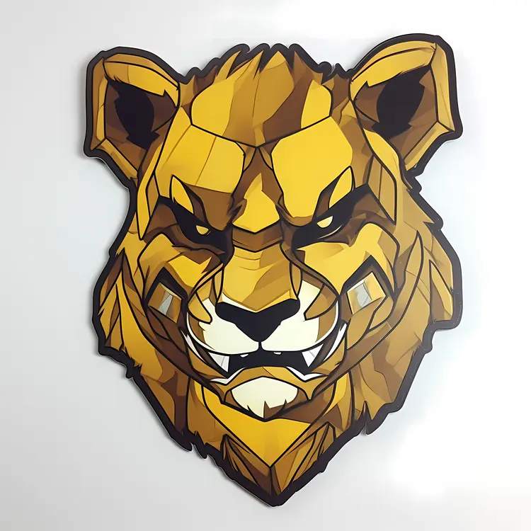 Geometric Lion Head Illustration