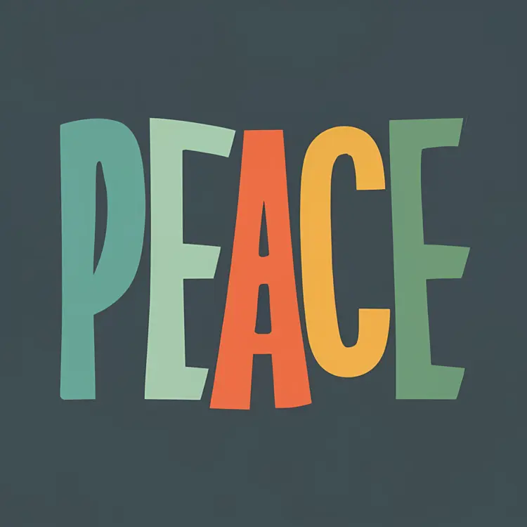 Colorful Peace Text