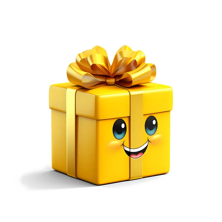 Smiling Yellow Gift Box