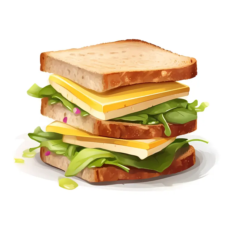 Healthy Sandwich with Cheese and Greens
