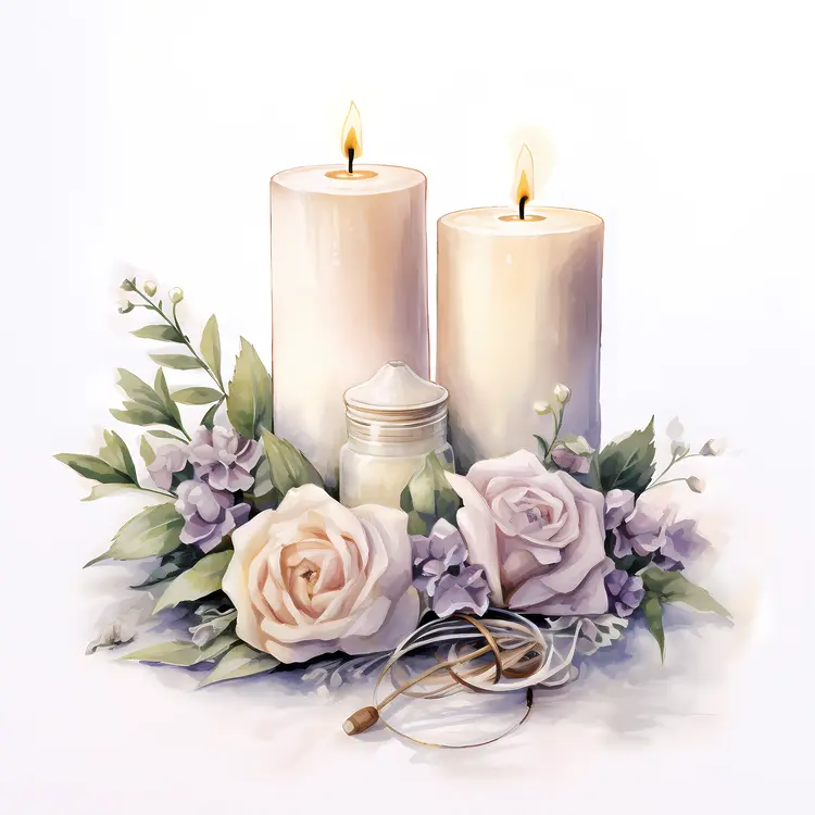 Candles and Flowers Arrangement
