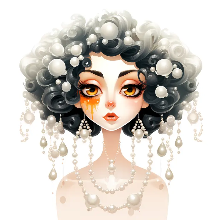 Artistic Girl with Pearls