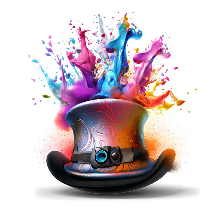 Colorful Top Hat with Splash