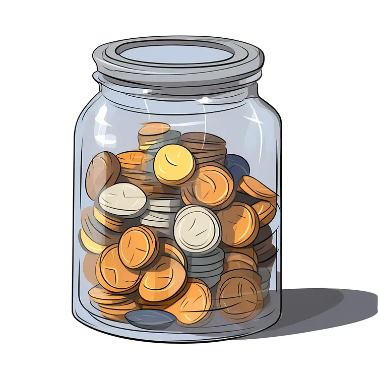 Jar Filled with Coins