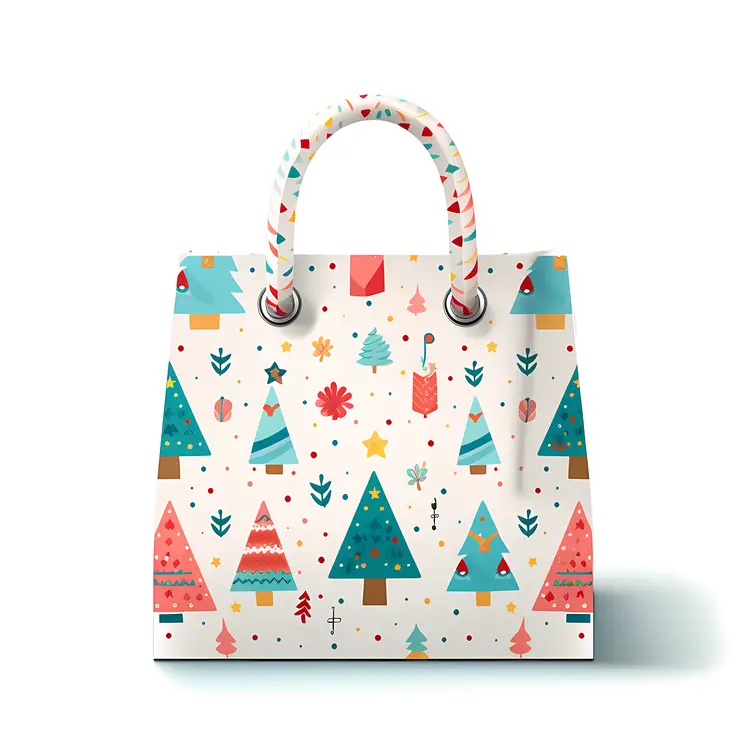 Christmas Tree Patterned Gift Bag