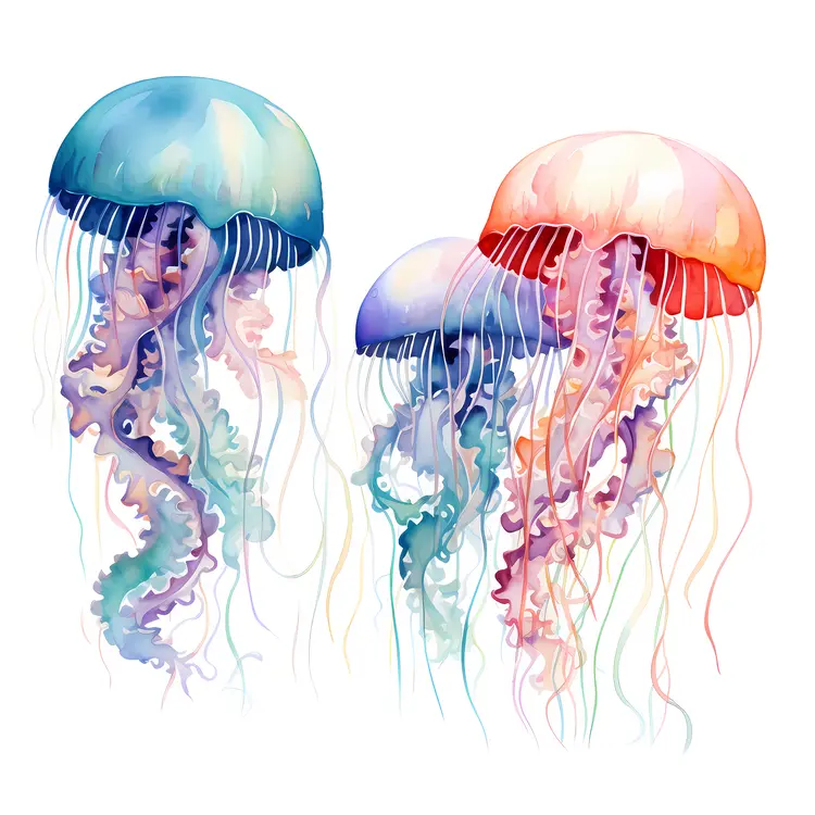 Beautiful Watercolor Jellyfish Illustration