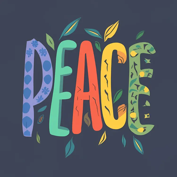 Peace Greeting with Colorful Patterns