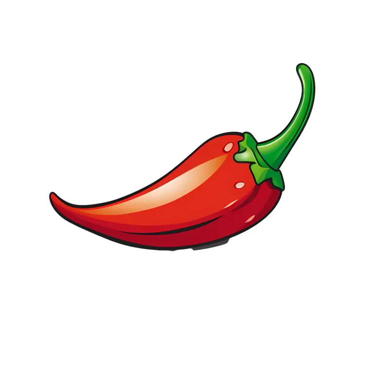 Single Red Chili Pepper Illustration