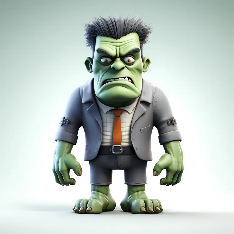 Cartoon Frankenstein Monster in Suit for Halloween