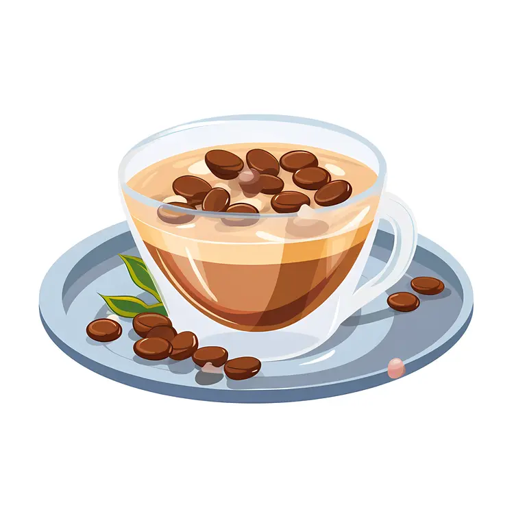 Coffee Cup with Beans on Saucer