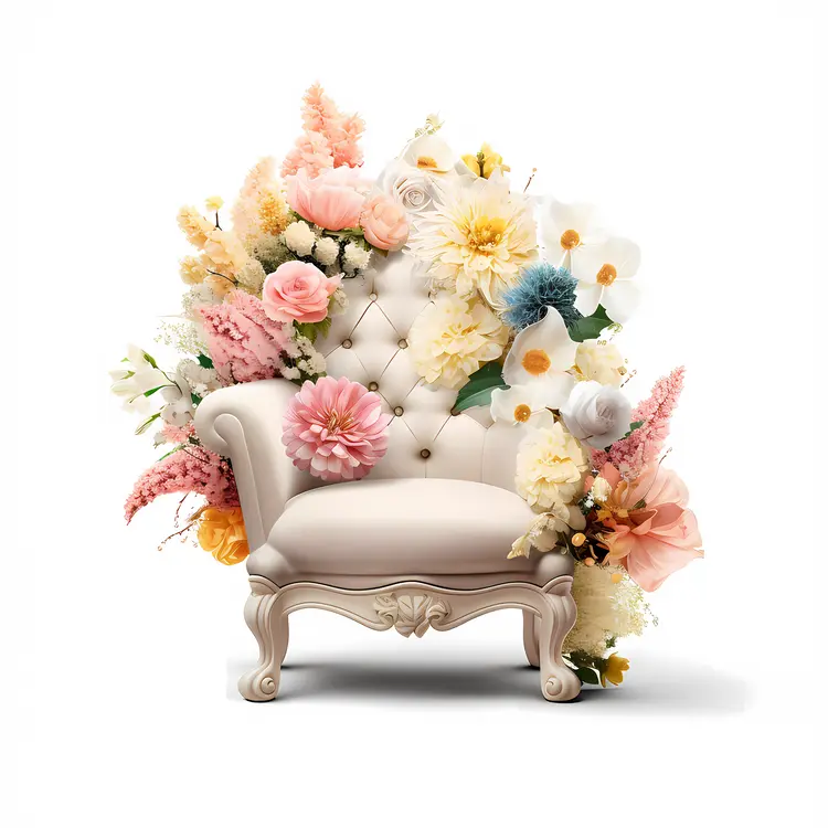 Elegant Chair with Floral Arrangement