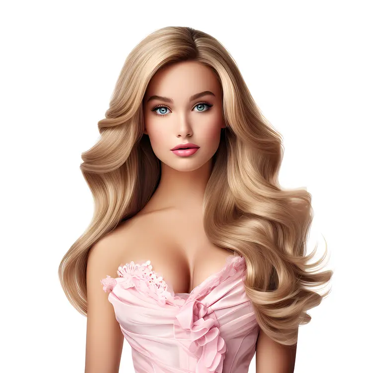 Beautiful Blonde Doll in Pink Dress