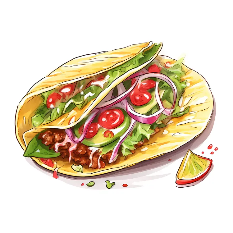 Delicious Taco with Fresh Vegetables