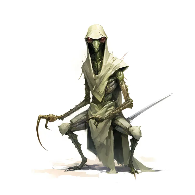Hooded Praying Mantis Character