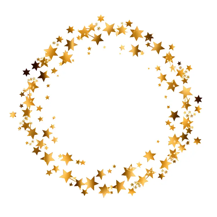 Golden Stars Circle Decoration