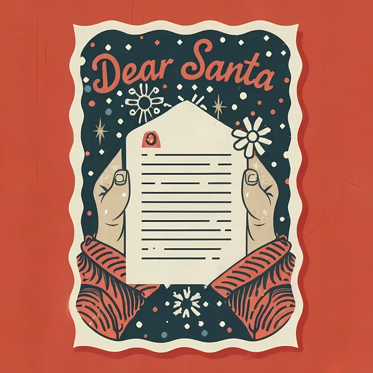 Dear Santa Letter with Festive Background
