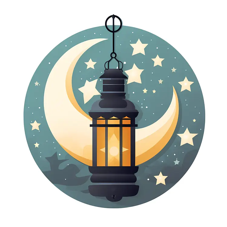 Lantern with Moon and Stars