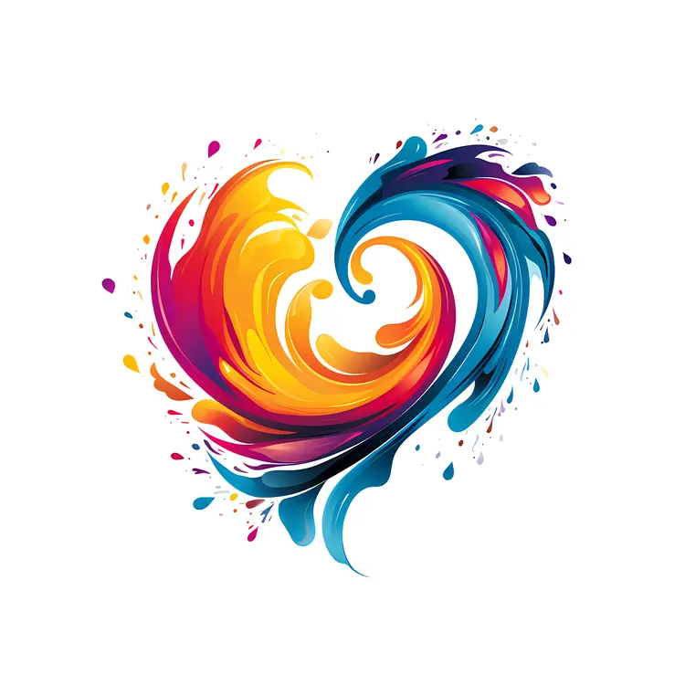 Colorful Abstract Heart Design for Valentine's Day
