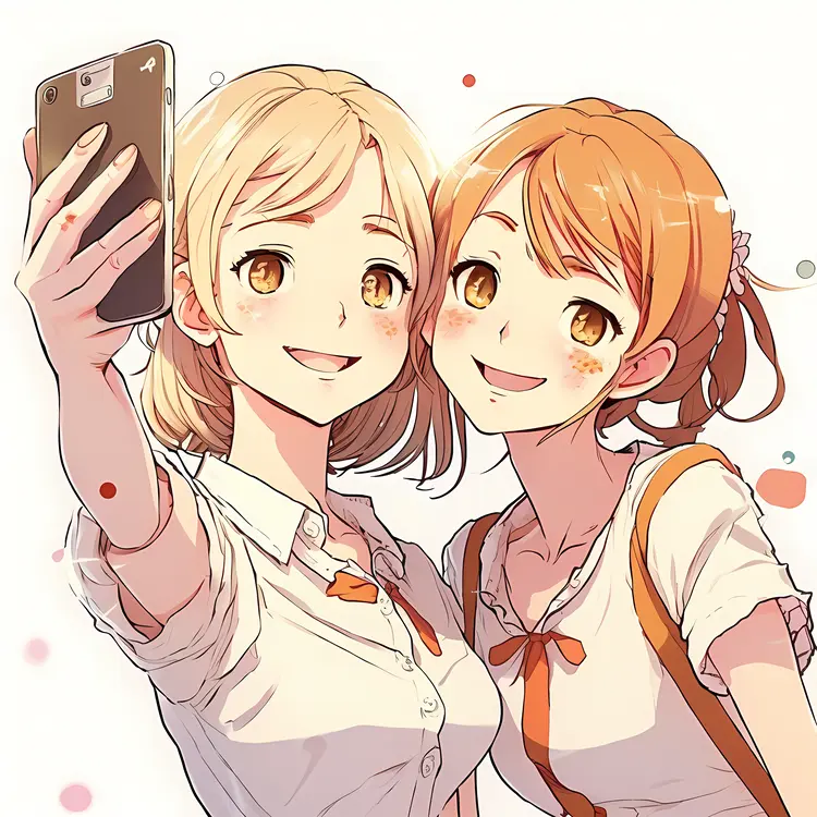 Anime Girls Taking a Selfie