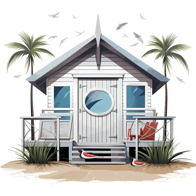 Small Cute Doodle Beach House