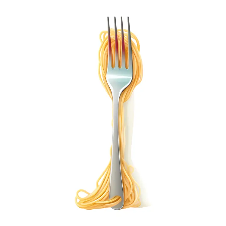 Fork with Spaghetti Illustration