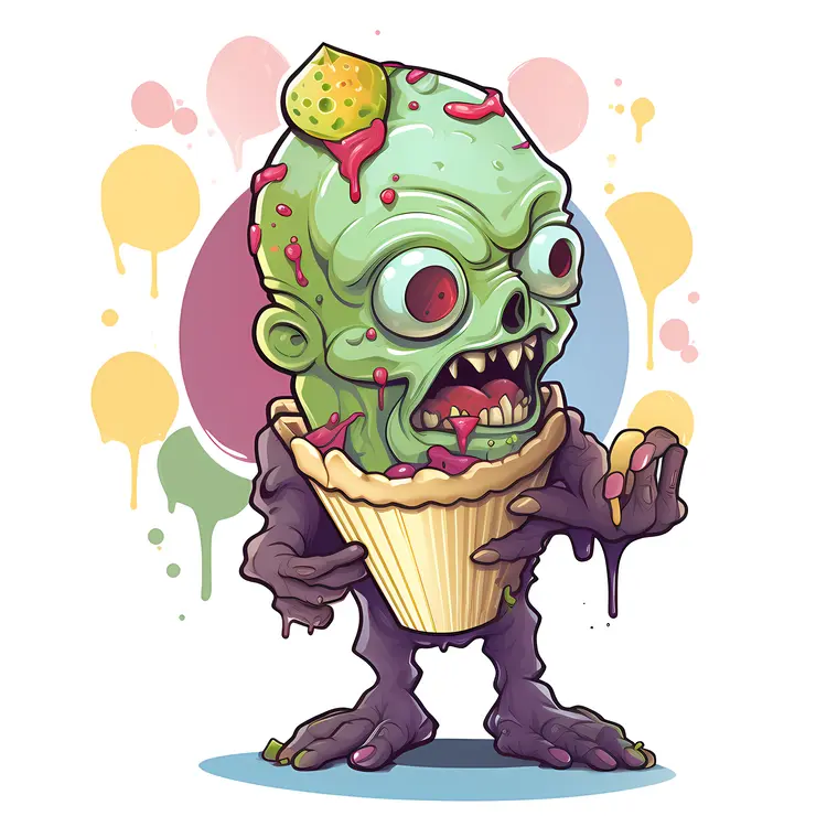 Scary Zombie Cupcake for Halloween