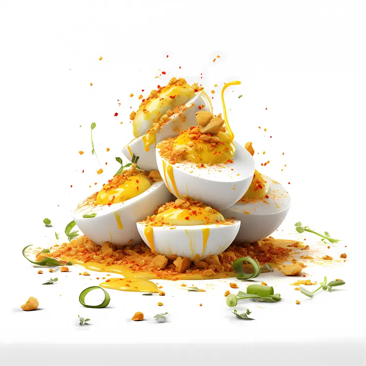 Creative Deviled Eggs with Crumbled Topping