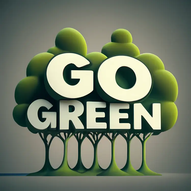 Go Green Slogan with Trees