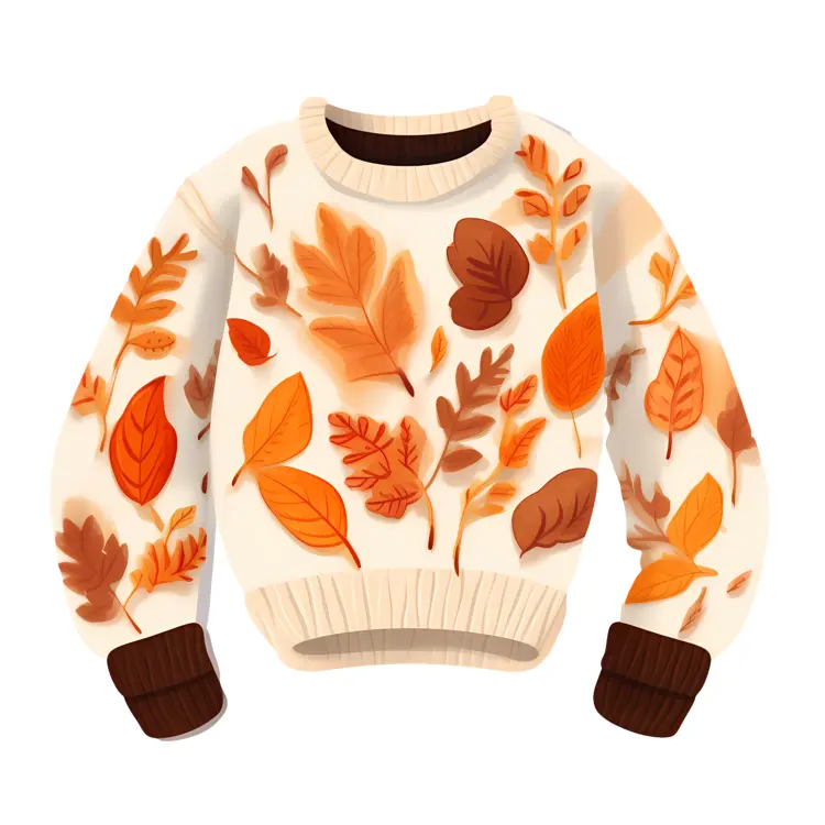 Autumn Sweater with Leaf Pattern