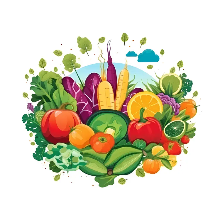 Colorful Fresh Vegetables Illustration