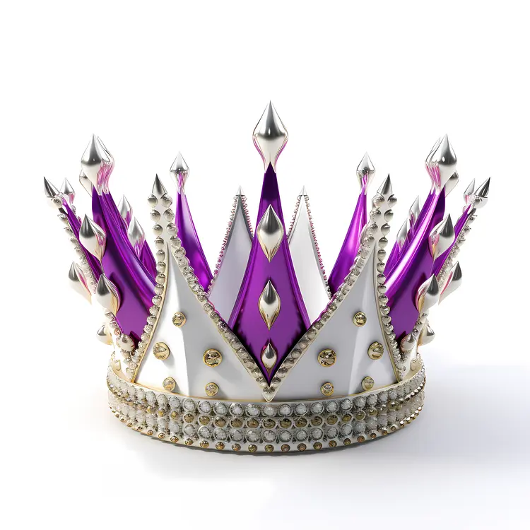 Purple and White Crown with Jewels