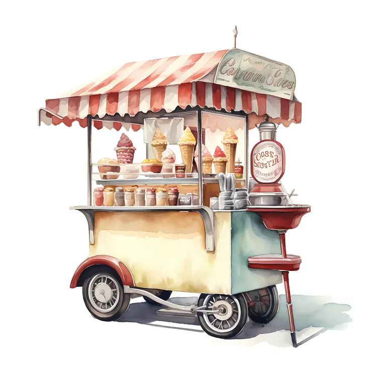 Vintage Ice Cream Cart
