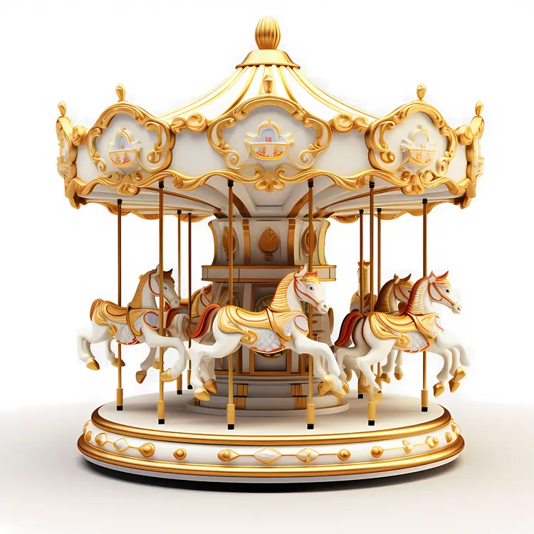 Elegant Golden Carousel Ride