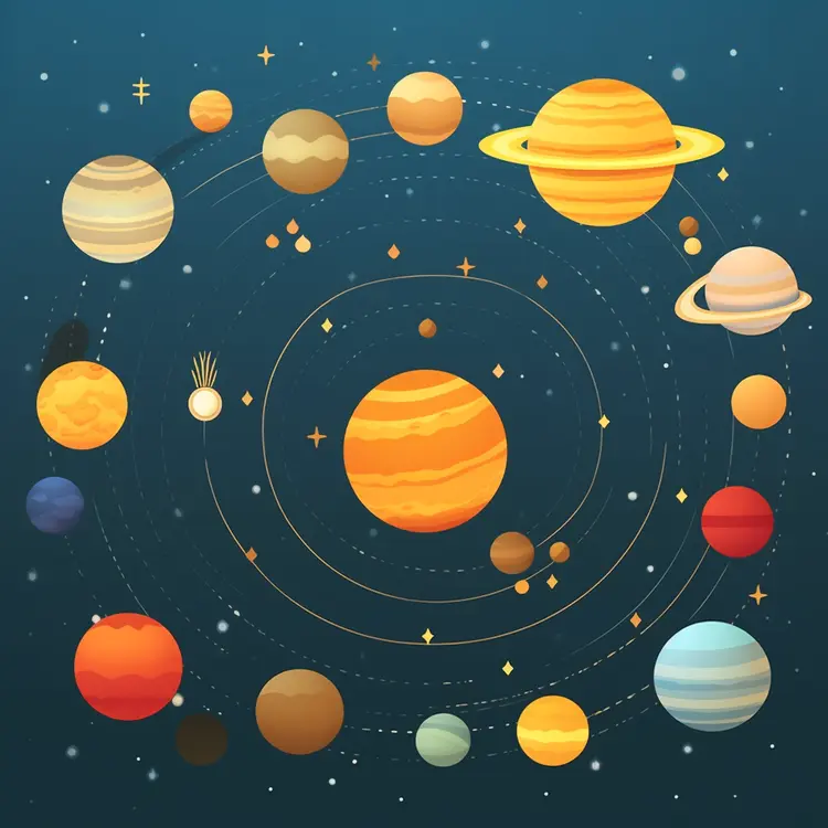 Colorful Solar System Illustration