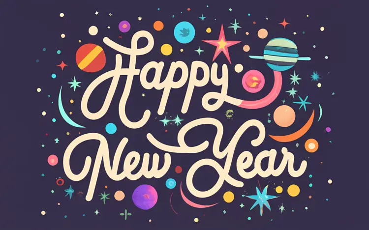 Cosmic Happy New Year Greeting