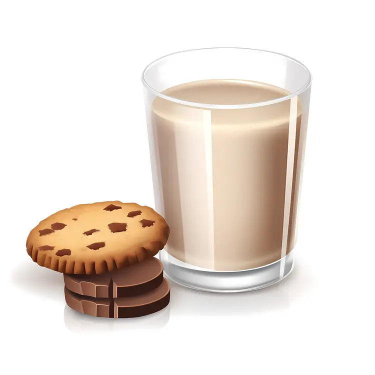 Glass of Milk with Cookies