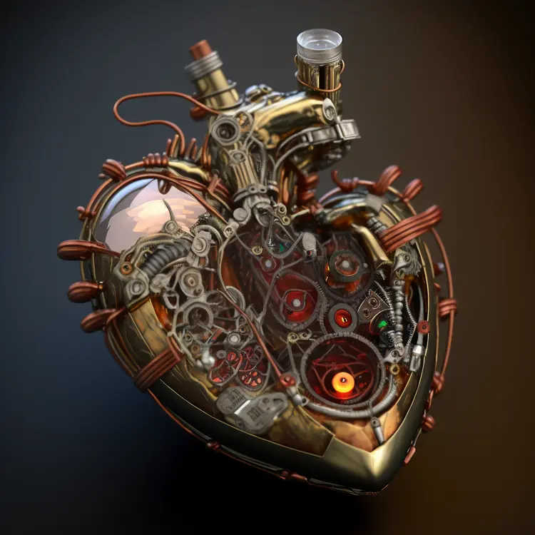 Intricate Steampunk Heart with Mechanical Gears