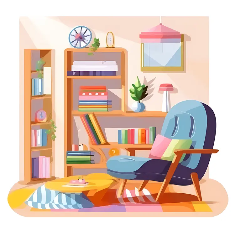 Cozy Armchair in a Colorful Living Room